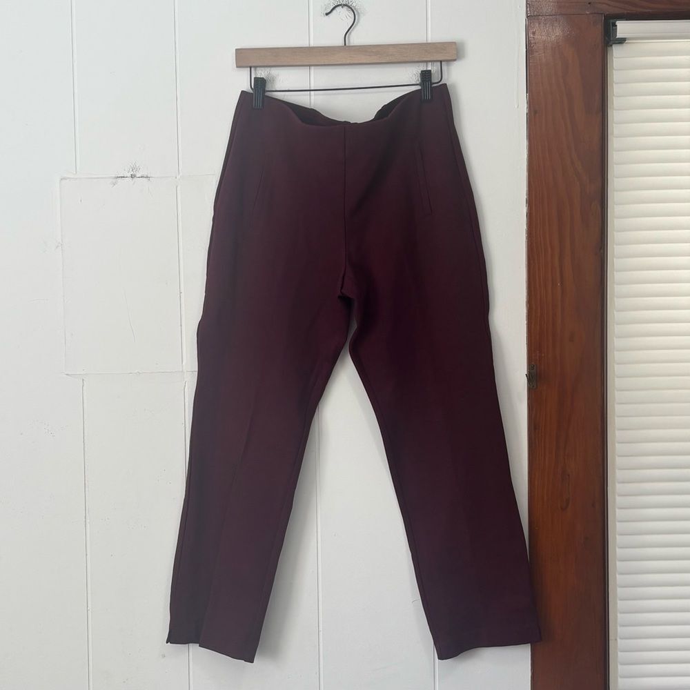 Chico's Juliet Straight Pant Deep‎ Merlot Dress Pants Size 10 Petite